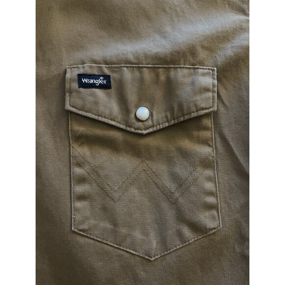 Wrangler Distressed Pearl Snap Brushpopper Heavy Duty Canvas Grunge Size L Tall - Picture 9 of 16
